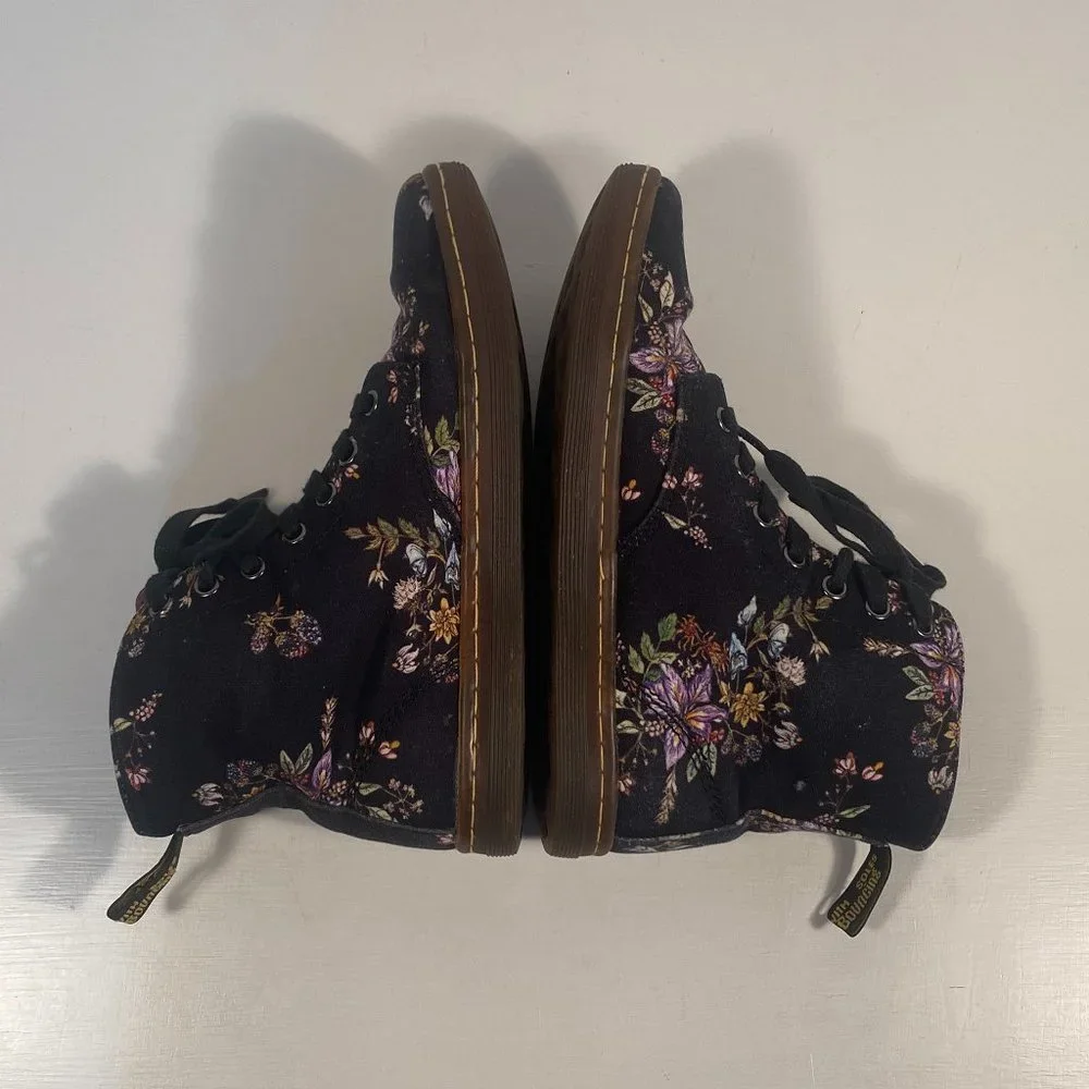 Dr Martens Hackney Floral Print Black Fabric Ankle Boots Women Size 7 - Picture 5 of 7